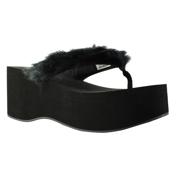 Shop Volatile Womens Furball Black Sandals Size 9 - Free Shipping On Orders Over $45 - Overstock 