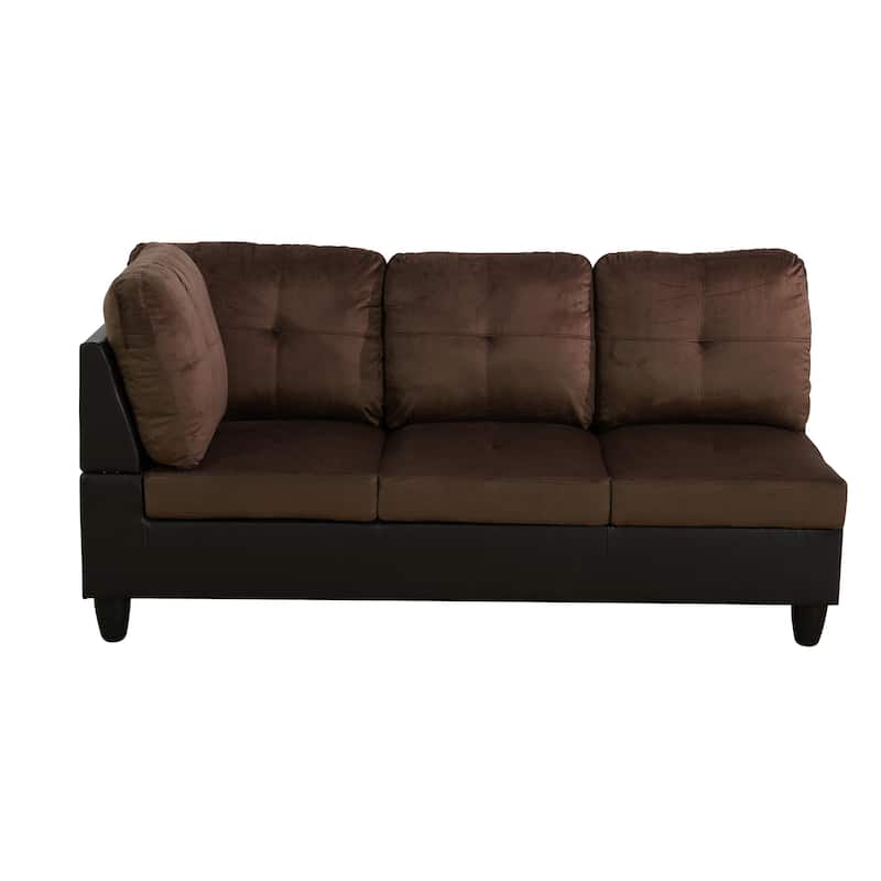 Brown Lint And PVC 3-Piece Couch Living Room Sofa Set