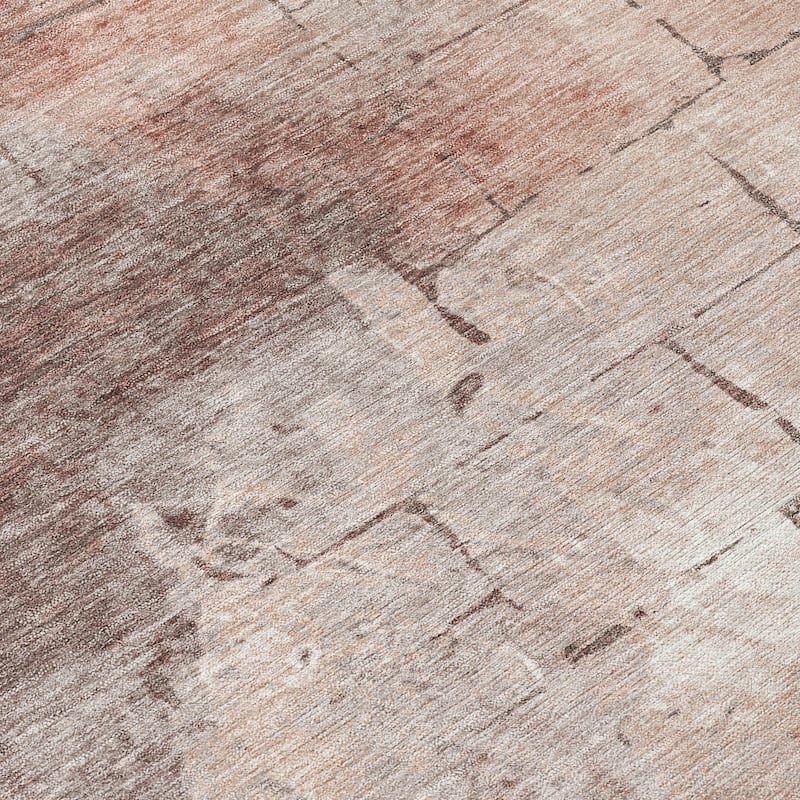 Machine Washable Indoor/Outdoor Vintage Bricks Chantille Rug
