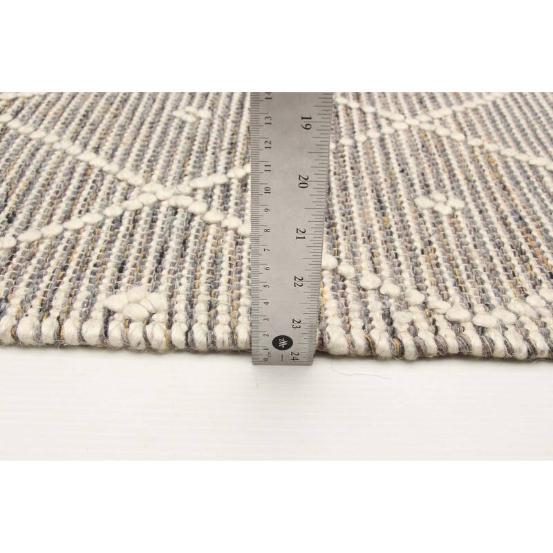 ECARPETGALLERY Braid weave Sienna Grey Wool Rug - 5'2 x 7'6