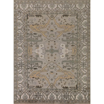 Al-Over Oushak Indian Area Rug Handmade Wool Carpet - 8'0"x 9'9"