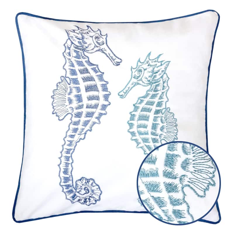 Blue / Spa Seahorses Pillow