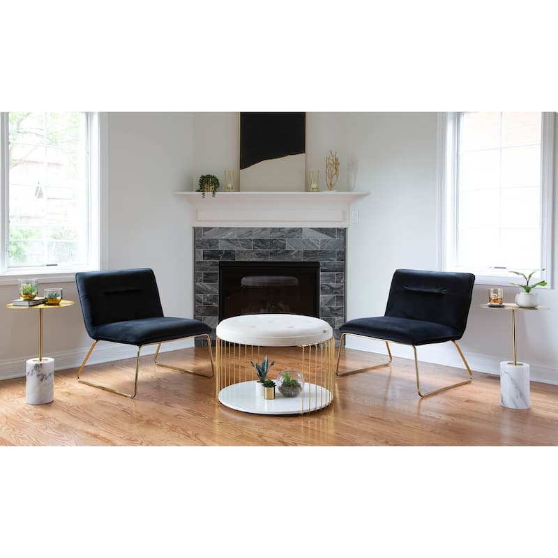 Silver Orchid Kerby Accent Chair in Velvet & Gold