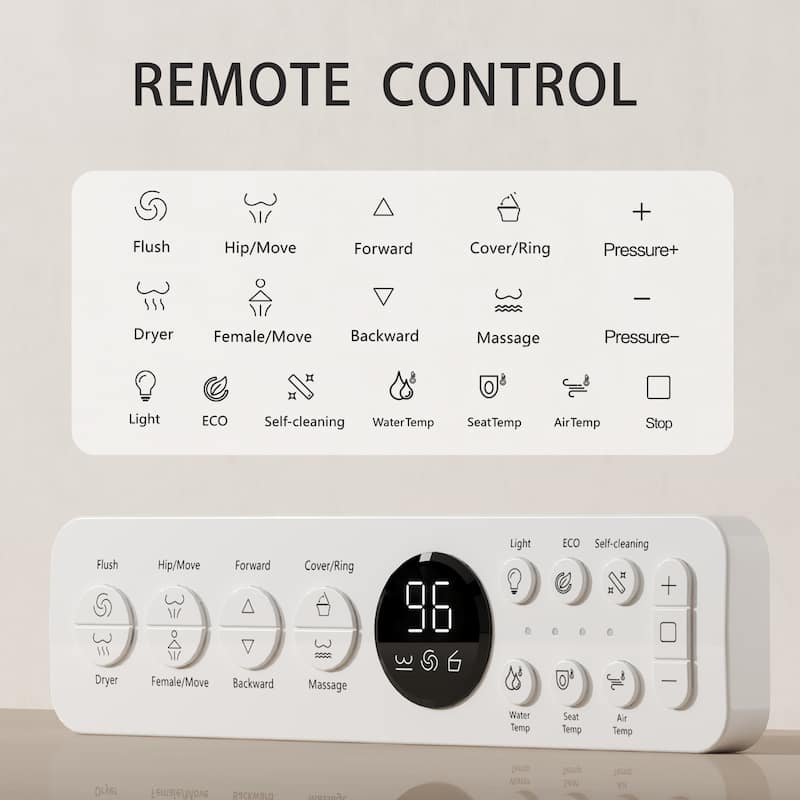 Yulika Smart Toilet with Tank Bidet Toilet with Auto Dual Flush, Auto Open & Close, LED Display