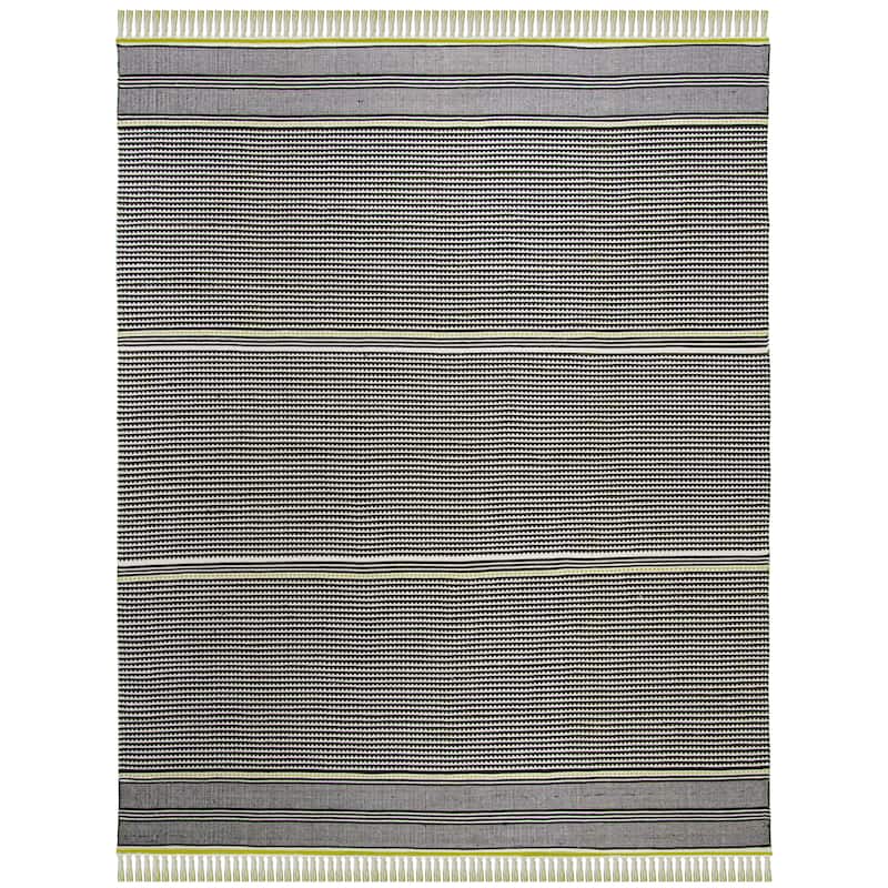 SAFAVIEH, Handmade Flatweave Montauk Susse Casual Cotton Rug - 8' x 10' - Lime/Multi