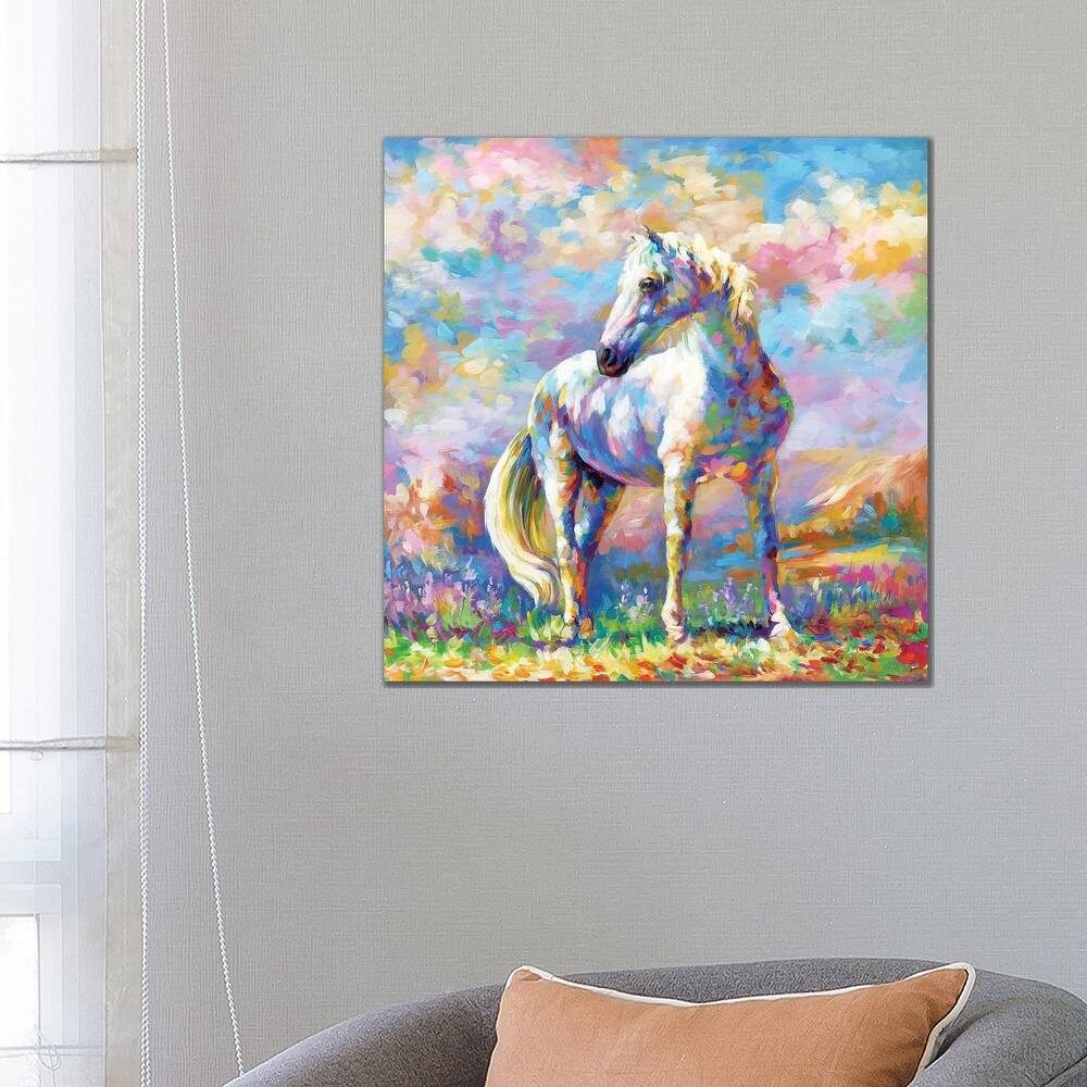 iCanvas "Horse In A Meadow" by Leon Devenice Canvas Print