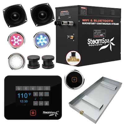 Black Series Wifi and Bluetooth 10.5kW Steam Bath Generator Package