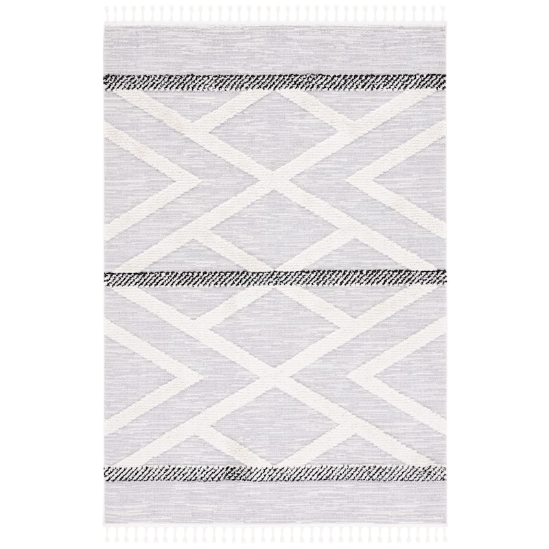 SAFAVIEH Handmade Marrakech Edeltrude Traditional Rug - 9' x 12' - Grey/Ivory