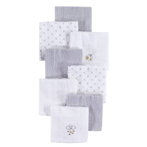 slide 1 of 1, Hudson Baby Infant Unisex Super Soft Cotton Washcloths, Stars, One Size - Stars - One Size One Size - Stars