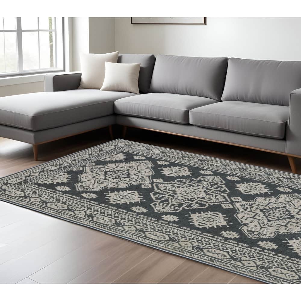 HomeRootsMedallion Traditional Rectangle Area Rug