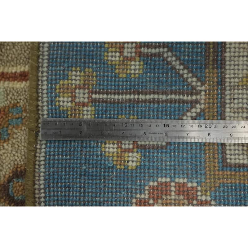 Hand-knotted Traditional Wool Brown Geometric Oriental Area Rug - 9' 11'' X 7' 10''