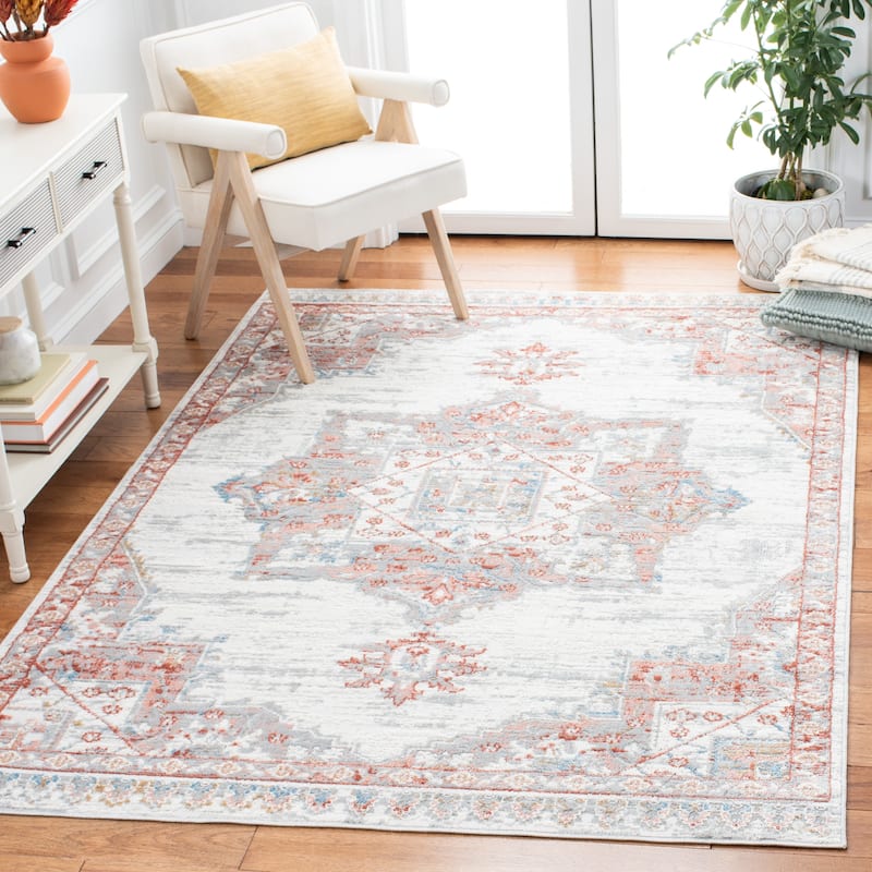SAFAVIEH Shivan Minah Oriental Medallion Rug - 6'7" x 8'7" - Ivory/Rust