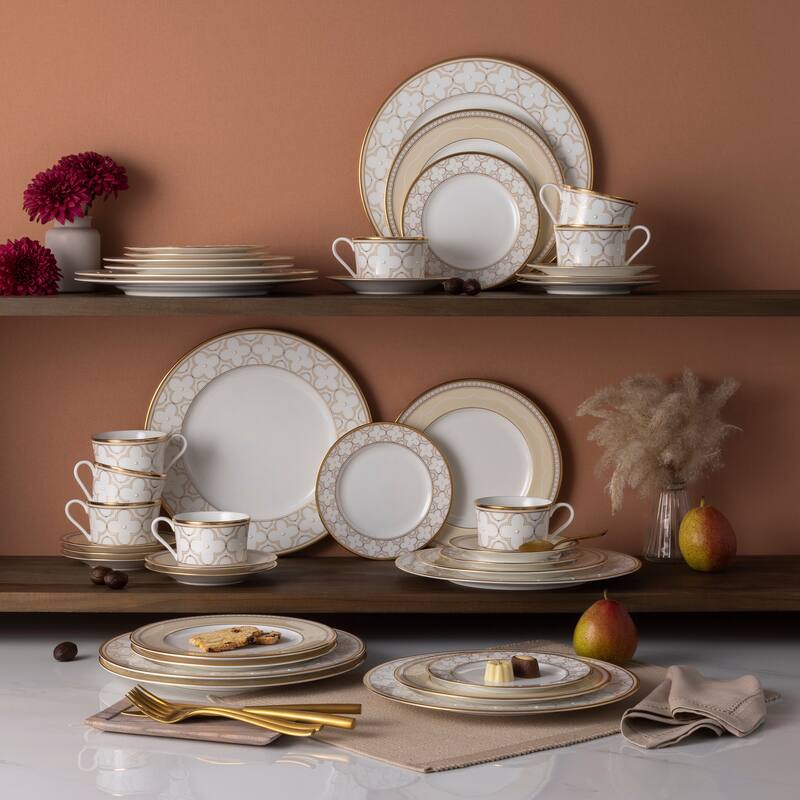 Trefolio Gold 40-Piece Dinnerware Set, Service for 8