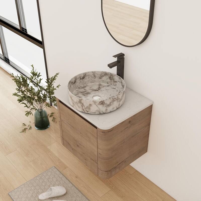 Bathroom Vanity With Sink In 24/30 Inch, Floating Bathroom Vanity With Soft Close Door
