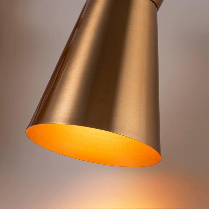 Modern 3-Light Wall Sconce - Brushed Brass Vanity Light for Bathroom, Bedroom, Hallway - 21.65"