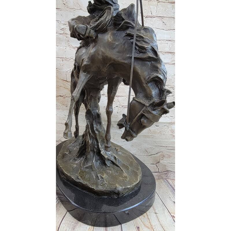 Western Decor Cowboy On Bucking Bronco Buster Horse Sculpture Statue