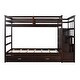 preview thumbnail 36 of 43, Wood Twin Over Twin Bunk Bed with Trundle and Staircase