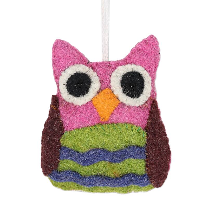 Novica Handmade Magical Owls Wool Felt Ornaments (Set Of 6)