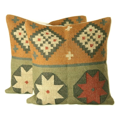 Handmade Geometric Reflection Jute cushion covers (India)