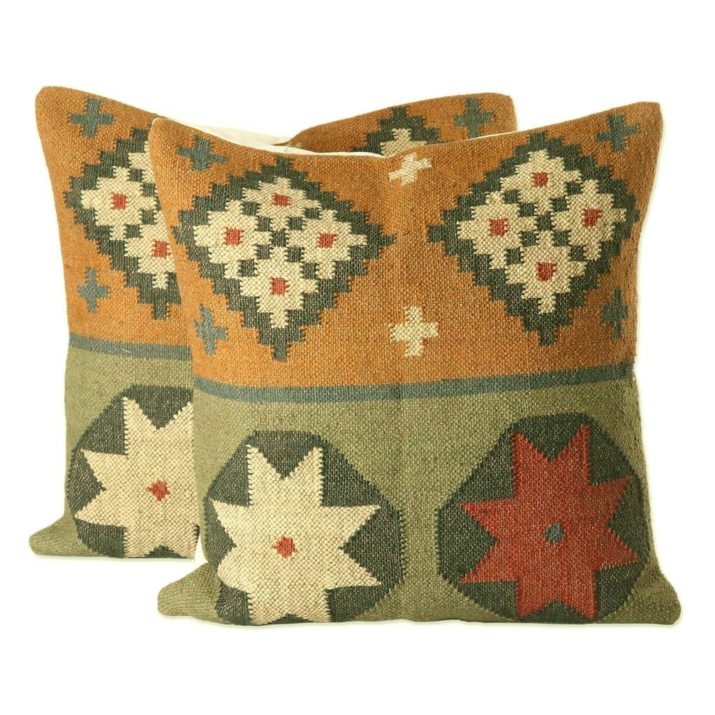 Handmade Geometric Reflection Jute cushion covers (India)