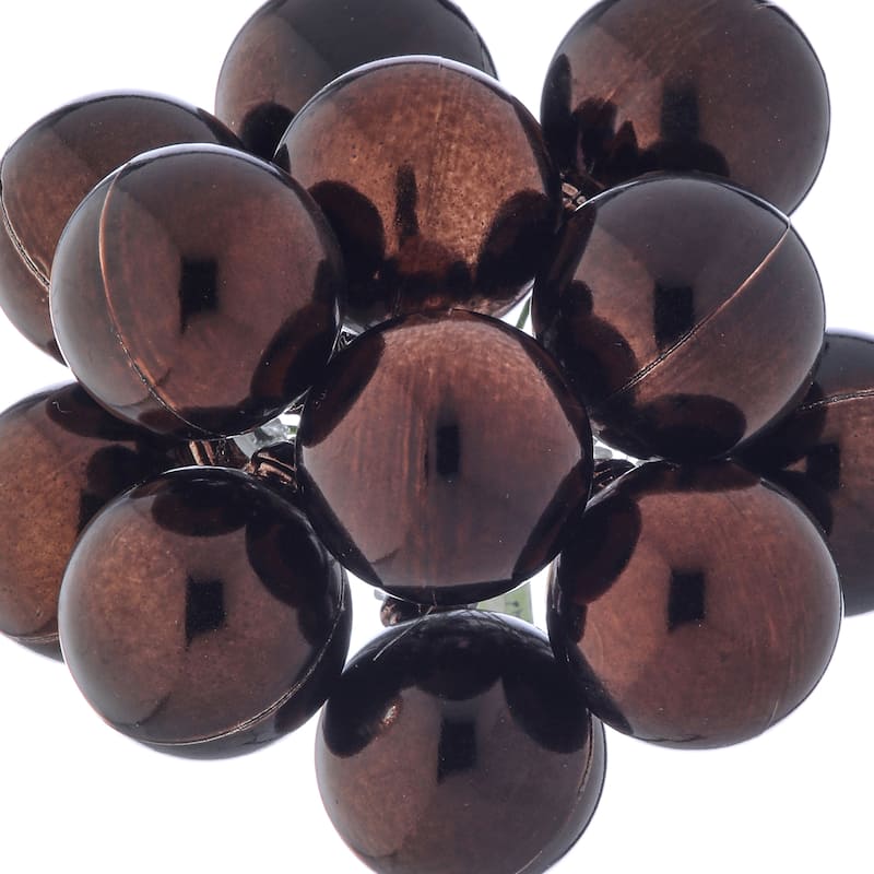 30mm Shatterproof Plastic 12 Bunch Shiney Stemball Set of 4