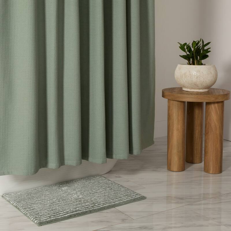 Becky Cameron Cotton Blend Waffle Shower Curtain