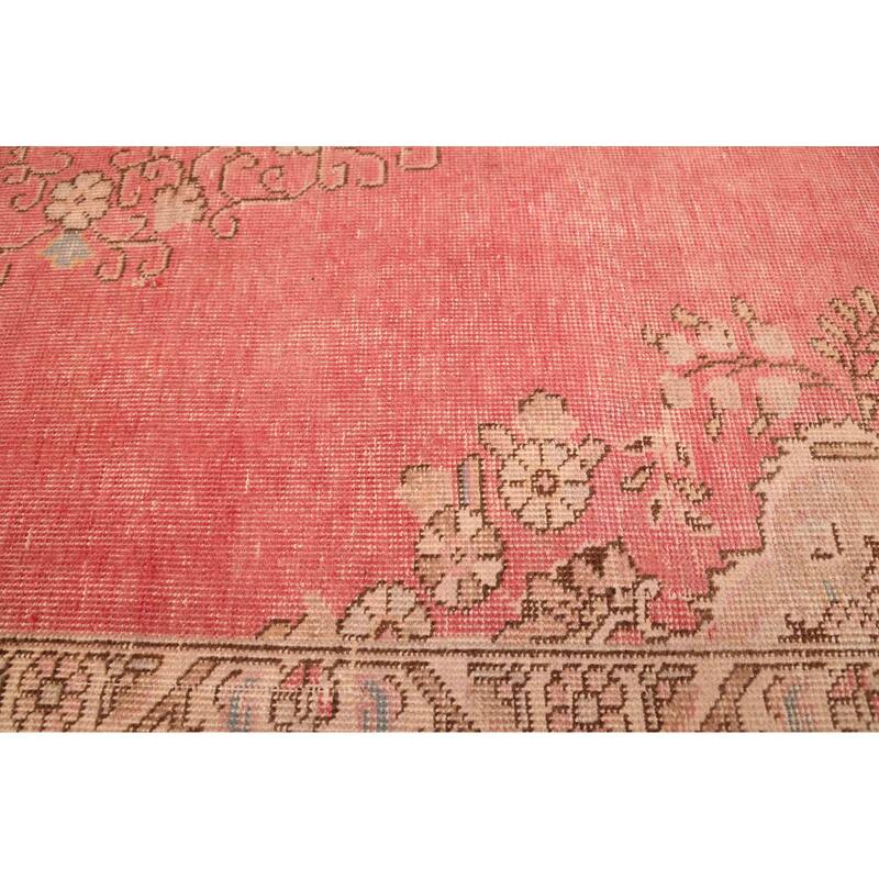 ECARPETGALLERY Hand-knotted Antalya Vintage Light Red Wool Rug - 9'7 x 12'4
