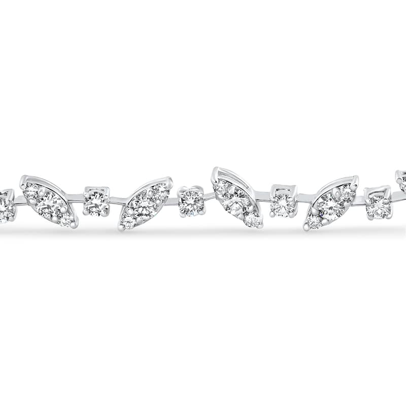 3.70Ct White Gold Diamond Tennis Bracelet 7" Lab Grown