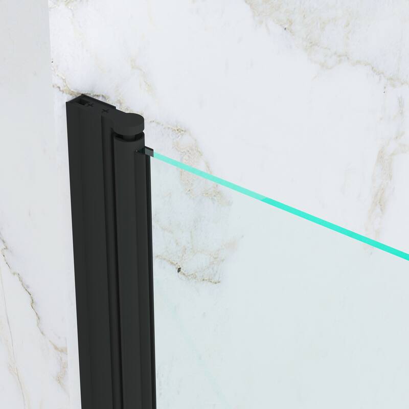 39 in. W x 55 in. H Pivot Tub Door in Matte Black with Clear Tempered Glass
