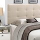 preview thumbnail 1 of 13, Mid-Rise Fabric Upholstered Panel Headboard Beige - King