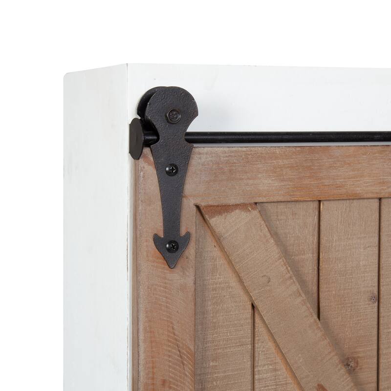 Kate and Laurel Cates Decorative Wood Cabinet with Sliding Barn Door - 22x28