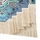 preview thumbnail 14 of 20, Boho Floral Woven Wall Hanging with Macrame Fringe