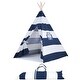 preview thumbnail 3 of 2, Natural Cotton Canvas Teepee Tent for Kids Indoor & Outdoor Use - 2pc