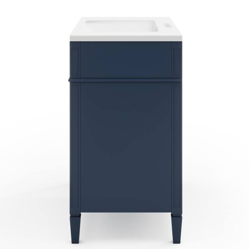36''Bathroom Vanity With Top Sink, Modern Bathroom Storage Cabinet With 2 Drawers And A Tip-Out Drawer,Single Sink