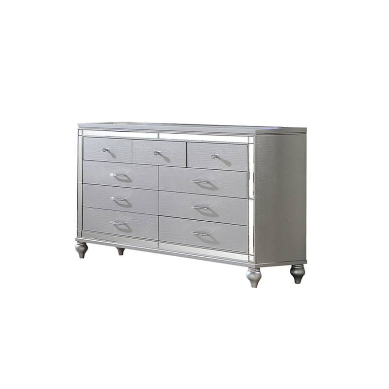 Sterling 4PC/5PC Contemporary Bedroom Set with Mirror Accents and LED Enhancements