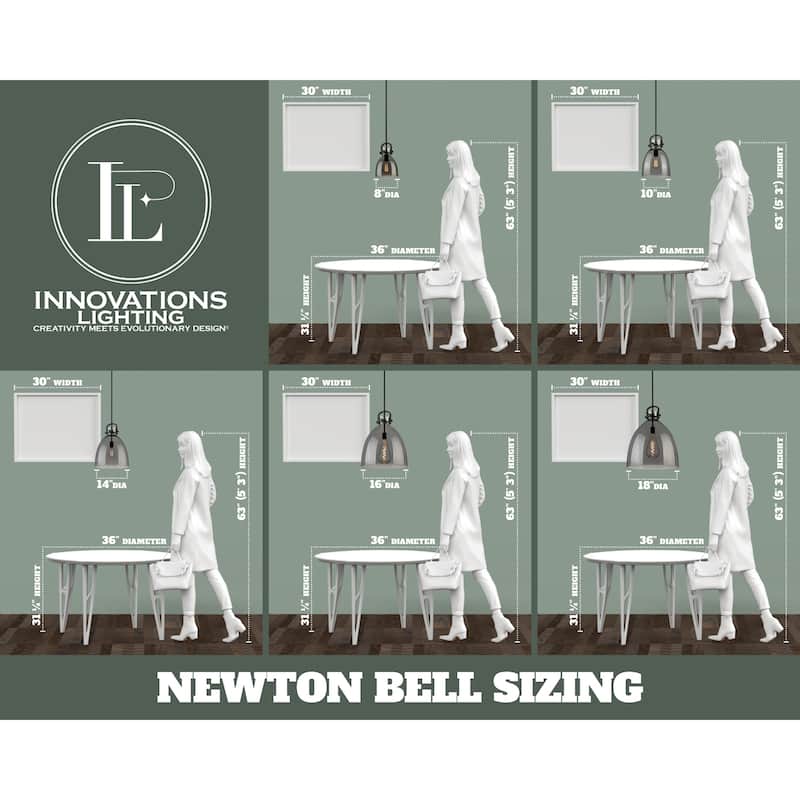 Innovations Lighting 410-3CR-16-20 Newton Bell Pendant Newton Bell 3