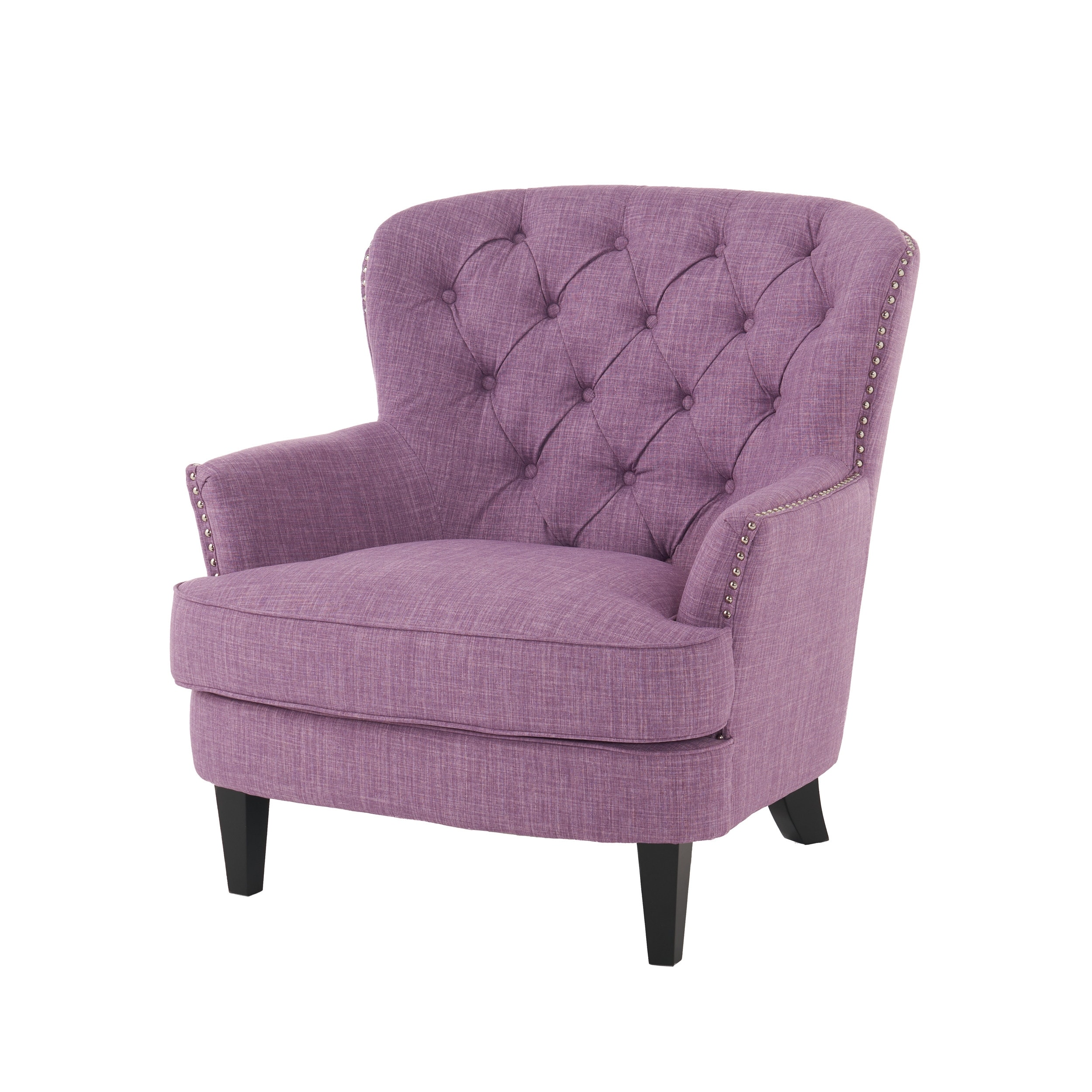 Tafton dark blue hotsell fabric tufted club chair