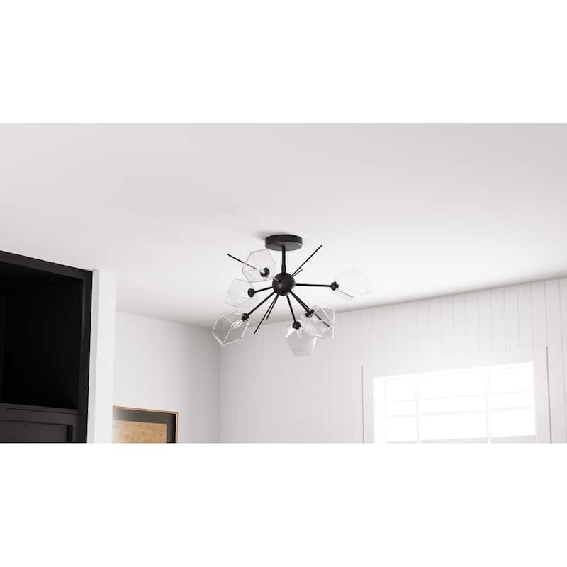 Salvador Earth Black Semi-Flush Mount