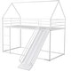 preview thumbnail 24 of 26, Twin House Bunk Bed with Slide, Ladder, Guardrails, Metal Frame, Black