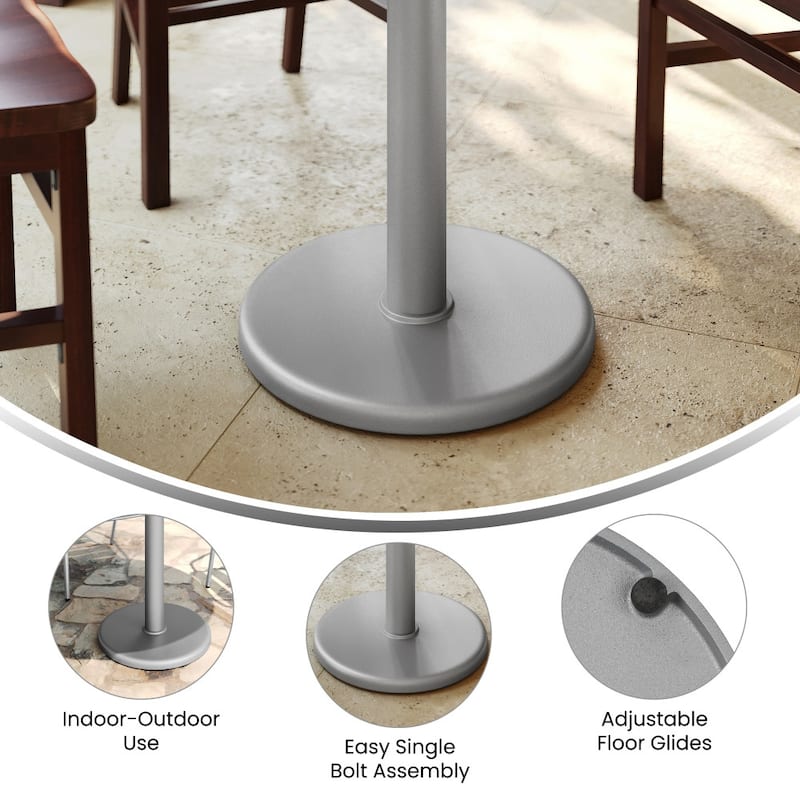 18" Round Restaurant Table Base with 3" Dia. Table Height Column - 18"D x 18"W x 28"H
