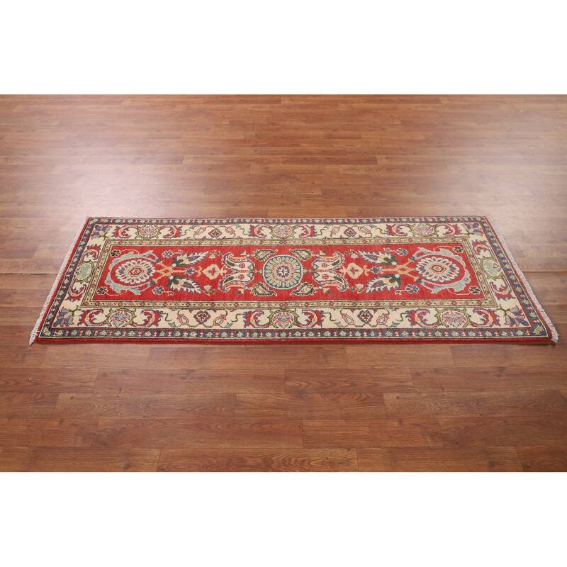 Kazak Oriental Runner Rug Handmade Wool Carpet - 2'1" x 5'9"
