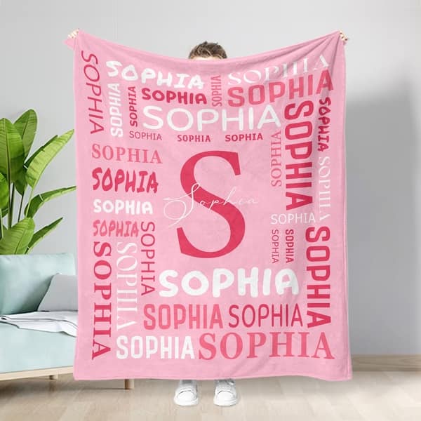 Custom Personalized Blanket With Name – Soft Flannel Fleece Throw For Gifts