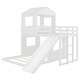 preview thumbnail 8 of 15, Playhouse-inspired Style Twin Over Full Wooden Bunk Bed,Loft Bed with Playhouse,Farmhouse, Ladder, Slide and Guardrails