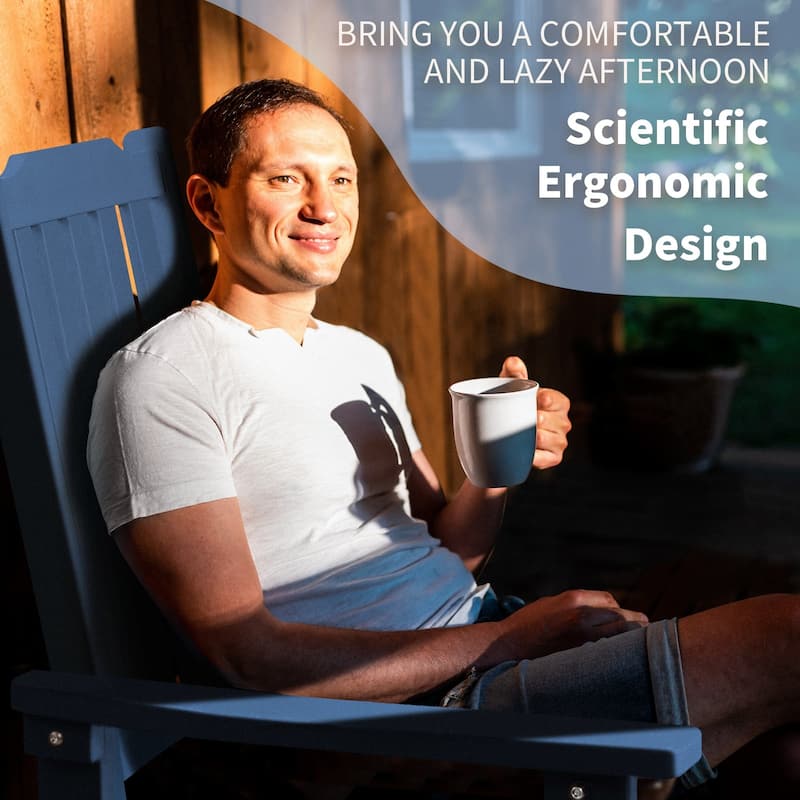 Vrakae Patio All Weather Resistant High Back Rocking Chair