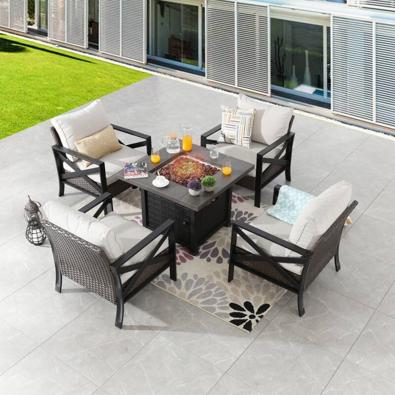 Patio Festival 5-Piece Outdoor Fire Pit Conversation Set