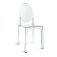 preview thumbnail 1 of 6, Larger Size Modern Transparent Dining Living Room Ghost Side Dining Room Chair Accent Lounge No Arms Armless Seat Clear