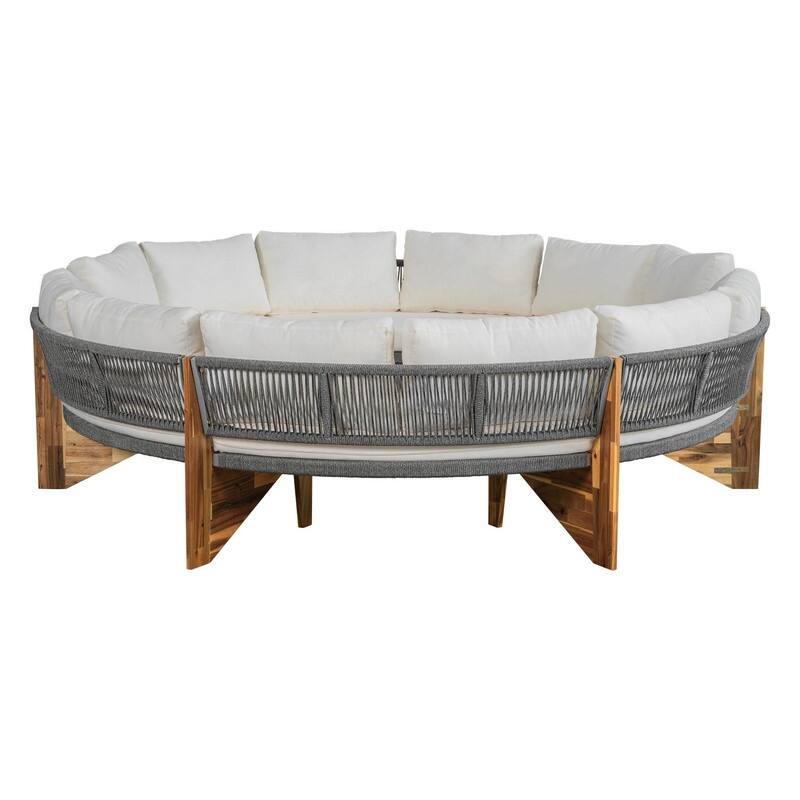 6-Person Outdoor Seating Group with Cushions and Coffee Table for Patios and Gathering Spaces