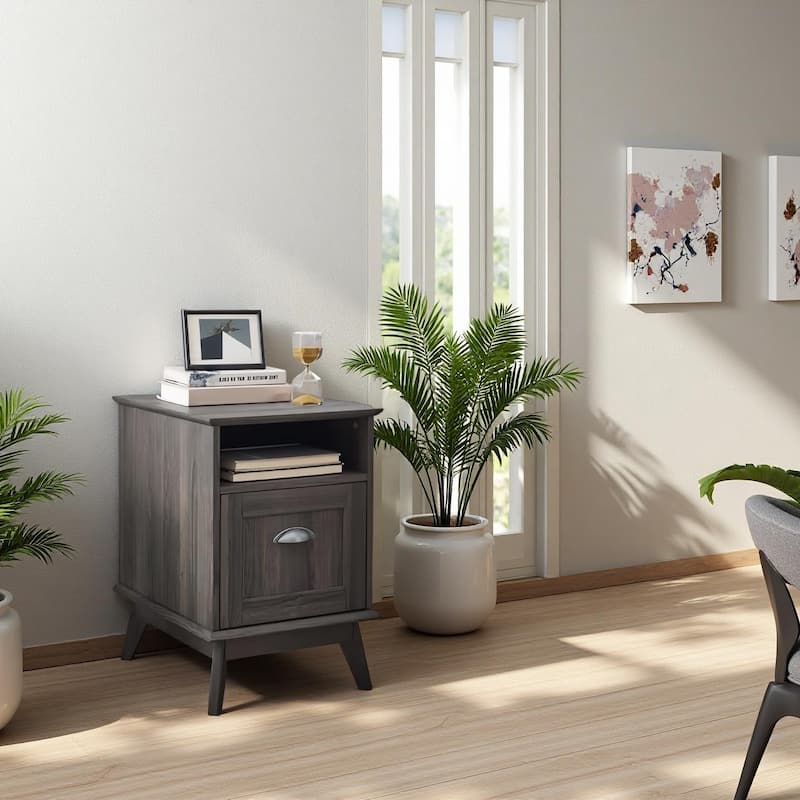 Caffoz Wooden Home Office File Cabinet with Fully Extended Drawer