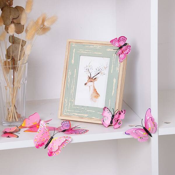 Shop 12pcs 3d Butterfly Wall Stickers Decal Sticker For Room Decoration Pink Overstock 28961269