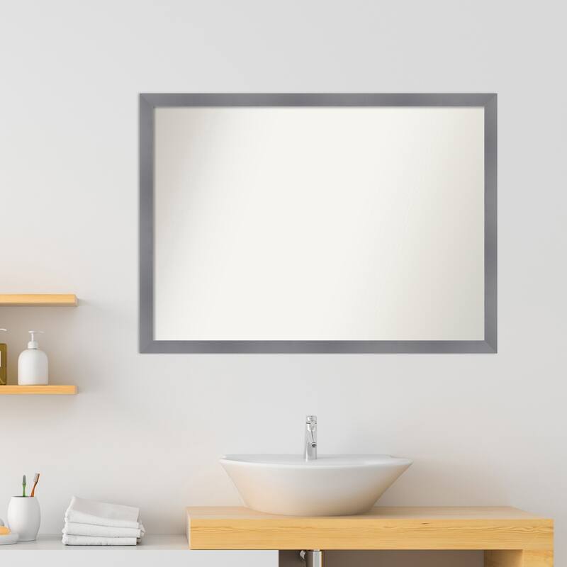 Edwin Non-Beveled Wood Framed Bathroom Vanity Wall Mirror